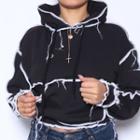 Frayed Trim Hoodie