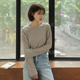 Drop-shoulder Rib T-shirt