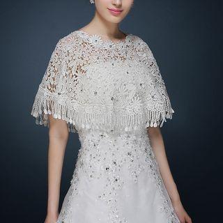 Fringed Crochet Wedding Cape