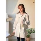 Asymmetric-collar Buttoned Sweater