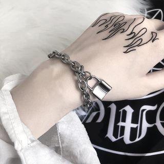 Lock Stainless Steel Bracelet 1 Pc - Silver - One Size