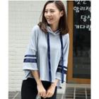 Striped 3/4 Sleeve Hoodie