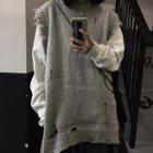 Distressed Sweater Vest Gray - One Size