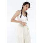Drawstring Cropped Camisole Top Ivory - One Size