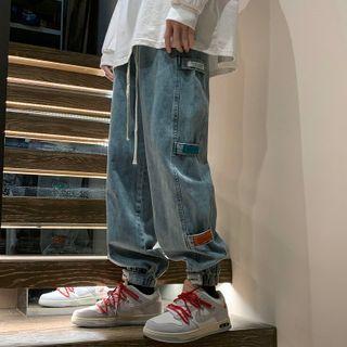 Label Applique Baggy Jeans