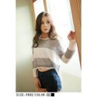 Dip-back Color-block Knit Top