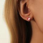 Chinese Characters Heart Alloy Earring 1 Pair - Red - One Size
