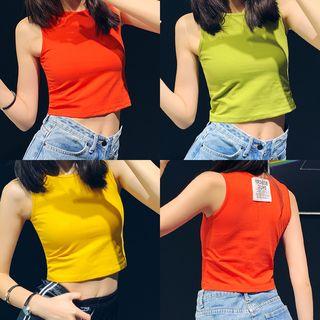 Label-back Crop Tank Top