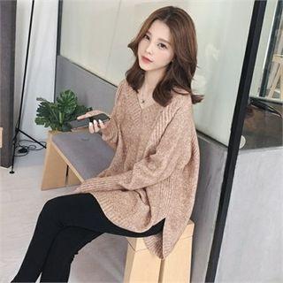 V-neck Dolman-sleeve Sweater