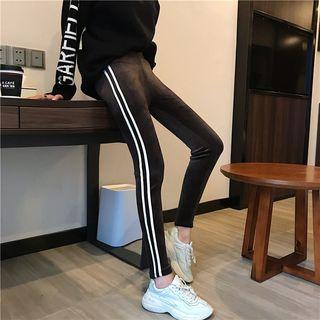 Velvet Striped Leggings