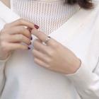 Faux Woven / Lettering / Chain Sterling Silver Open Ring