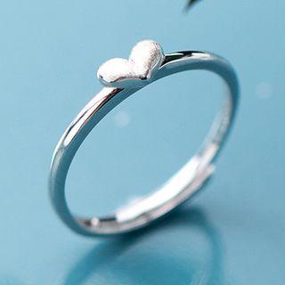 925 Sterling Silver Heart Open Ring S925 Silver - As Shown In Figure - One Size