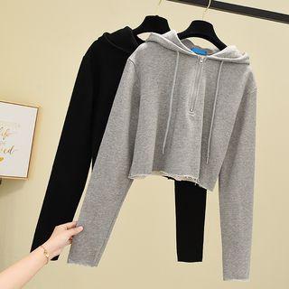 Long-sleeve Zipped Hooded Pullover
