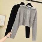 Long-sleeve Zipped Hooded Pullover