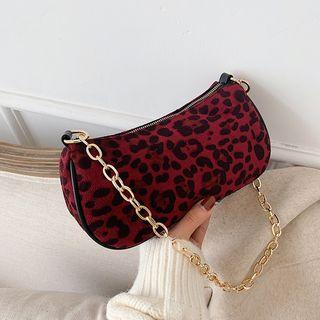 Leopard Print Chained Shoulder Bag