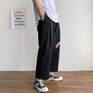 Rainbow Print Straight-leg Pants