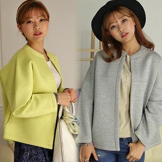 Round-neck Open-front Jacket