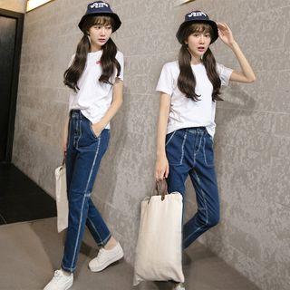 Wash Detailed Tapered Jeans