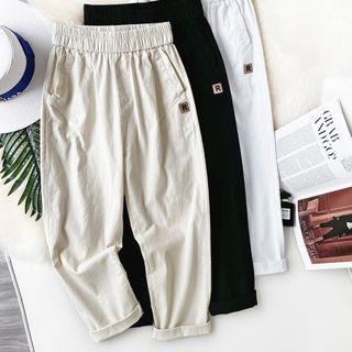 Applique Cropped Tapered Pants