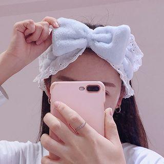 Eyelet Lace Trim Face Wash Headband