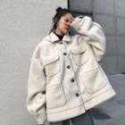 Hooded Faux Shearling Jacket White - One Size