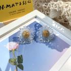 Transparent Flower Earring 1 Pair - Silver Needle - As Shown In Figure - One Size