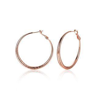 Simple Fashion Plated Rose Gold Geometric Round Earrings Rose Gold - One Size