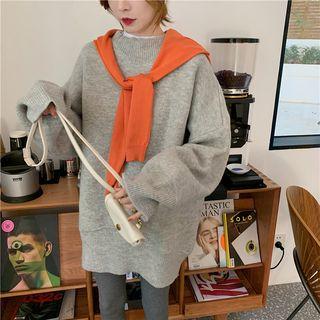Oversize Mock-neck Sweater Gray - One Size