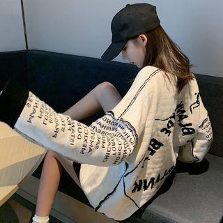 Reversible Lettering Sweater Black & White - One Size