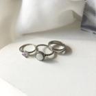 Set Of 3: Alloy / Rhinestone Ring (assorted Designs) 1 Set - Ring - One Size
