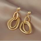 Matte Alloy Hoop Dangle Earring 1 Pair - Gold - One Size