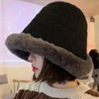 Fluffy Trim Cloche Hat