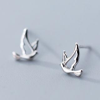 925 Sterling Silver Bird Earring S925 Silver - 1 Pair - Silver - One Size