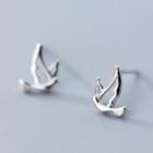 925 Sterling Silver Bird Earring S925 Silver - 1 Pair - Silver - One Size