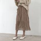 Crinkled Midi Chiffon Skirt