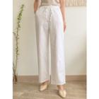 Drawcord-waist Wide Cotton Pants