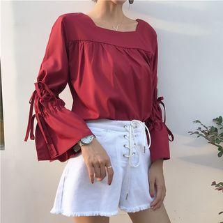 Bell Long-sleeve Chiffon Blouse