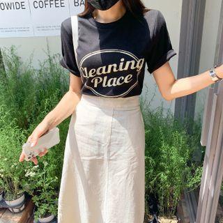 Distressed-print T-shirt