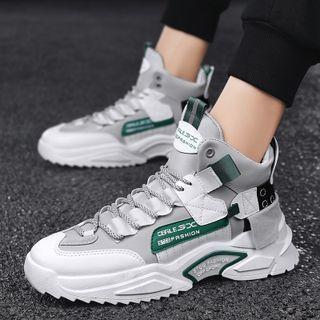 Lettering High-top Platform Sneakers