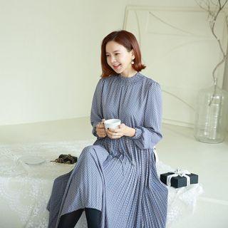 Patterned Crystal-pleat Dress