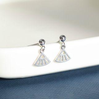 Fan Sterling Silver Dangle Earring 1 Pair - Fan - Silver - One Size