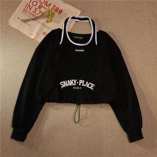 Set: Lettering Sweatshirt + Halter Top
