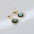 Rhinestone Disc Dangle Earring 1 Pair - Multicolor - One Size