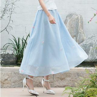 Floral Maxi A-line Skirt