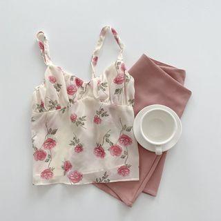 Floral Print Camisole Top / Mini Skirt