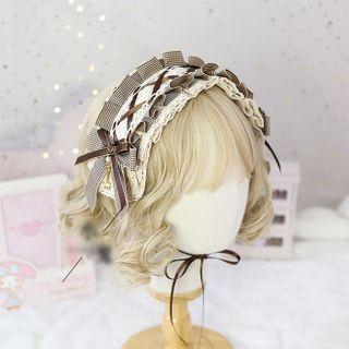 Ribbon Hair Clip / Plaid Ribbon Headband