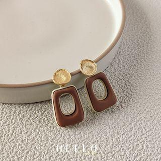 Geometric Alloy Dangle Earring 1 Pair - C-455 - Coffee - One Size