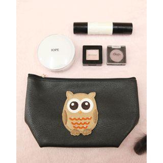 Owl-appliqu  Cosmetic Pouch