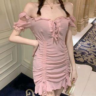 Chiffon Puff-sleeve Dress