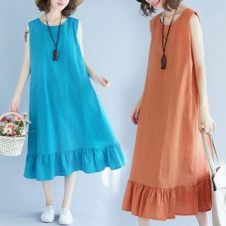 Ruffle Hem Midi Tank Dress